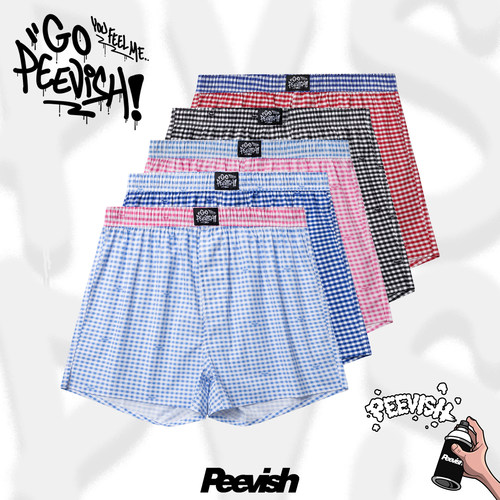 叠穿阿罗裤内裤男女情侣格子短裤