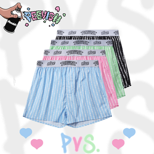 情侣孖烟通裤 男女居家短睡裤 衩 宽松内裤 霹危斯PEEVISH纯棉阿罗裤