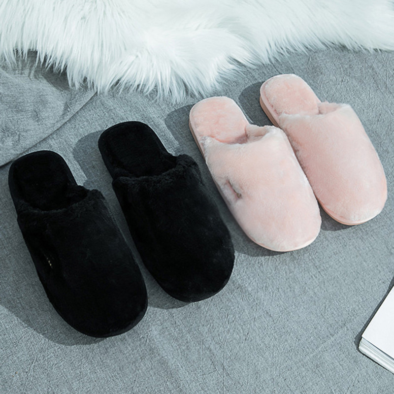情侣棉拖鞋女冬季可爱室内居家保暖鞋防滑厚底家用韩版毛毛拖鞋男