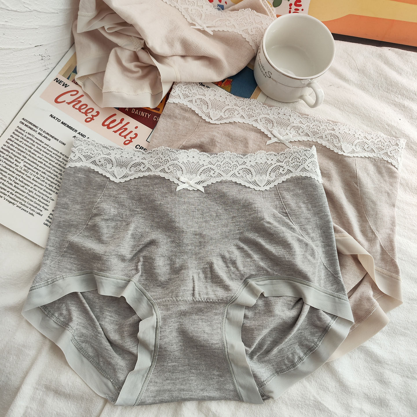 法式蕾丝A类无缝女内裤