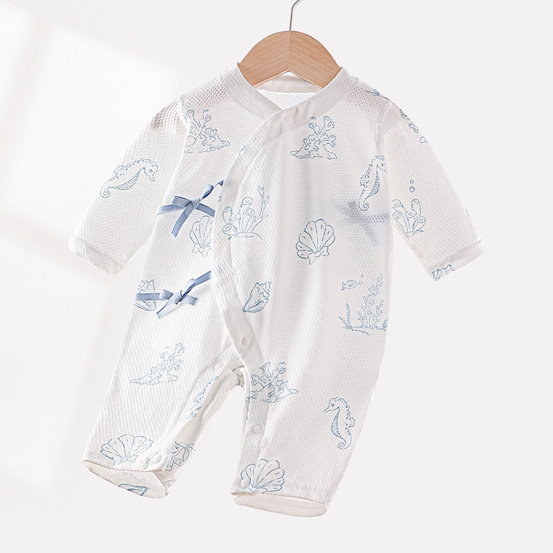 宝宝衣服夏季汗料婴儿连体衣纯棉a类夏装新生儿衣服满月哈衣爬服