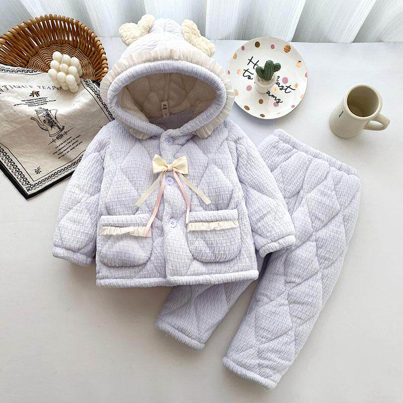 女童睡衣冬季三层夹棉套装中大童女孩公主风荷叶边儿童连帽家居服,童装/婴儿装/亲子装,家居服套装,淘宝优惠券,粉丝福利购,淘宝优惠卷