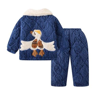 新款冬装保暖法兰绒睡衣洋气