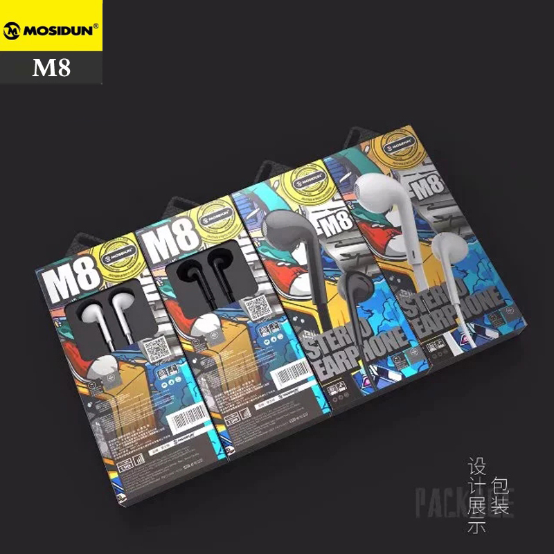 【买1发3】摩士顿 M8 TPE扁线智能转换 通用型 侧唛K歌语音耳机