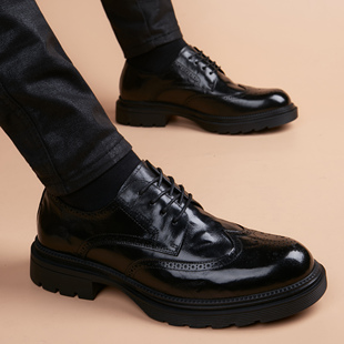 男士皮鞋真皮英伦风正装布洛克雕花结婚鞋头层牛皮商务休闲高端鞋