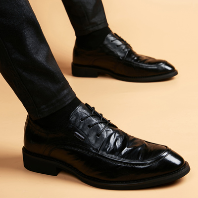 男士真皮商务休闲皮鞋羊皮软皮潮