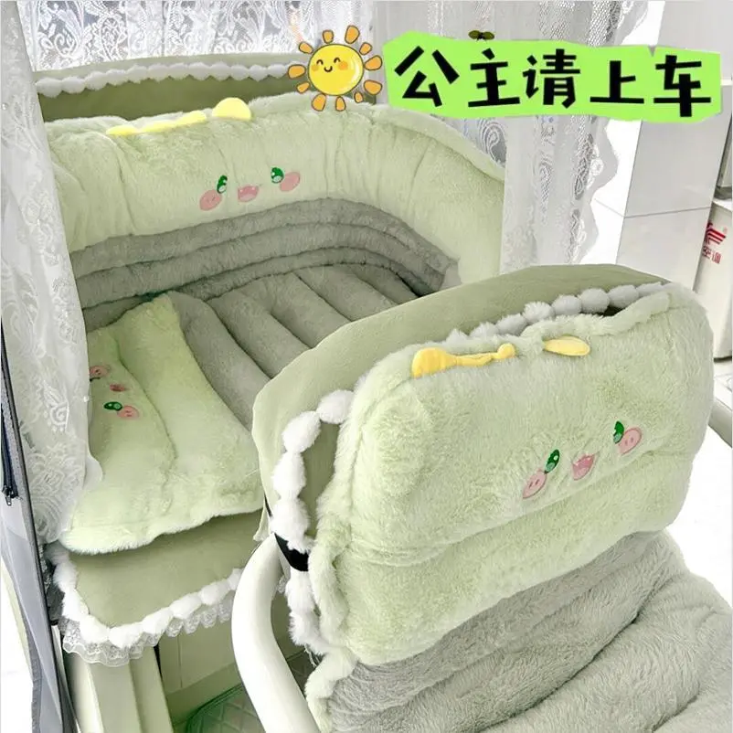 三轮车座套毛绒坐垫冬季保暖