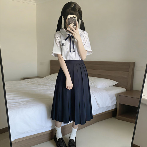 衬衫花千猪白色夏季JK圆领学院风