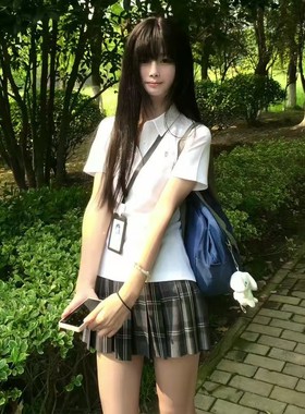 花千猪原创 小淞夏T恤  学院风校供感多色polo衫百搭运动款jk短袖