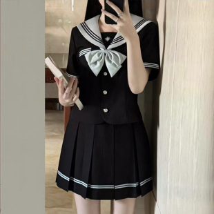 花千猪新品 薄原中水手服 学院风水手领百褶裙jk制服夏秋短袖套装