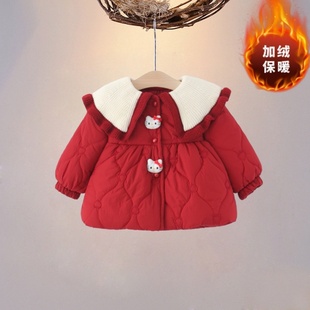 洋气女童棉服1岁3冬季新款宝宝棉袄儿童加绒加厚外套冬季婴儿衣服