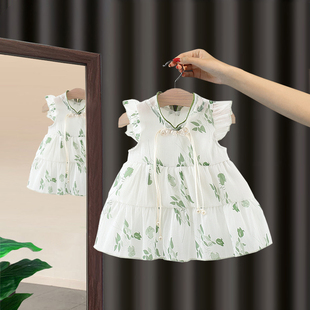 连衣裙24新款 碎花洋气薄款 婴儿童装 女童夏季 宝宝小清新时尚 公主裙