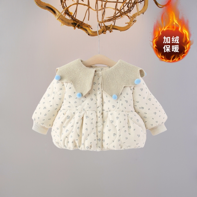 女宝宝冬装外套婴儿加绒加厚棉服