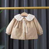 婴儿小童纯棉韩版 0一4岁3小宝宝2周春秋季 外套潮 风衣新款 女童春装