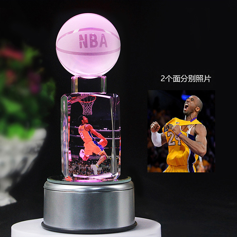 生日礼物科比彩印水晶送男纪念品
