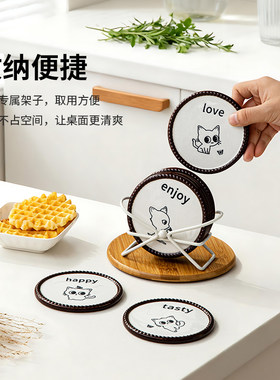 猫咪杯垫防摔防滑加厚陶瓷无味