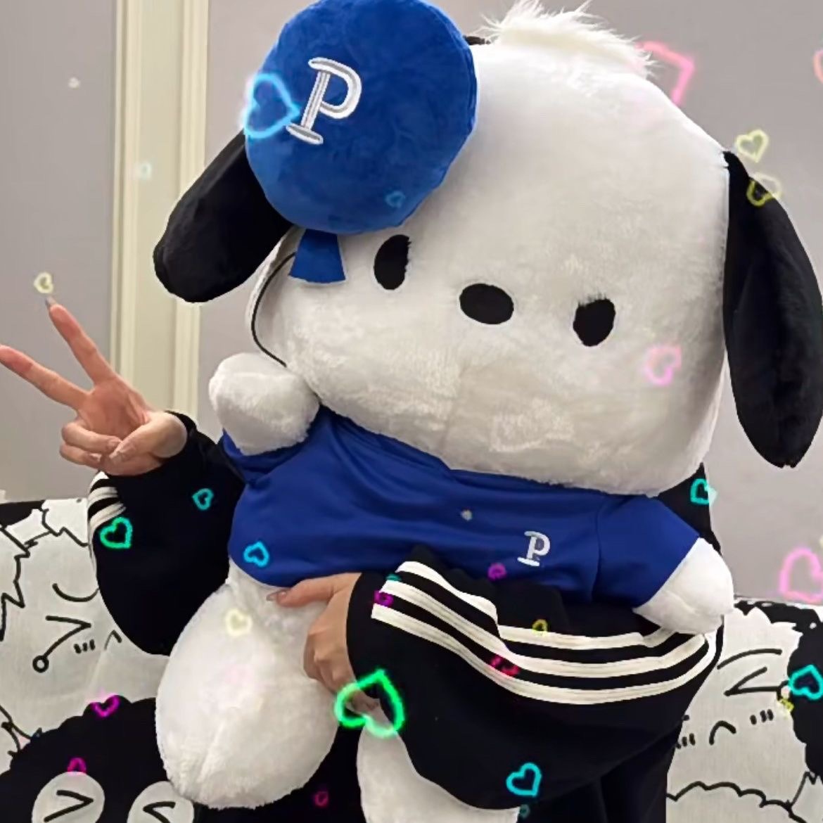 网红气球帕恰狗毛绒玩偶创意可爱少女心布娃娃玩具送女生日礼物