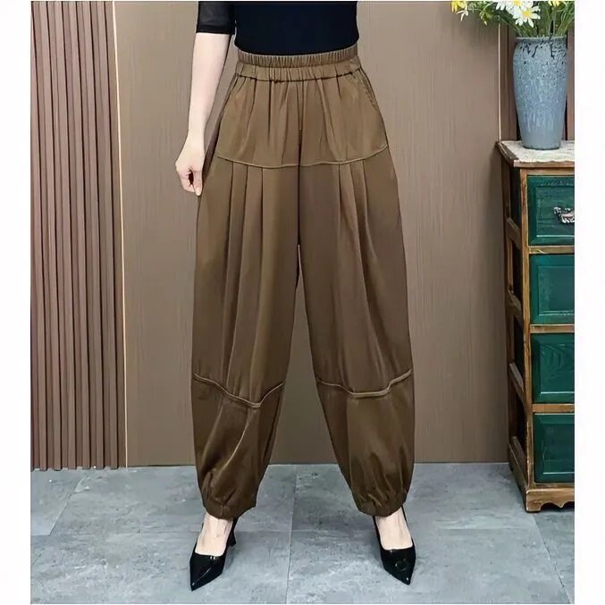 秋季新款女士时尚休闲哈伦裤宽松显瘦垂感灯笼裤气质减龄百搭长裤