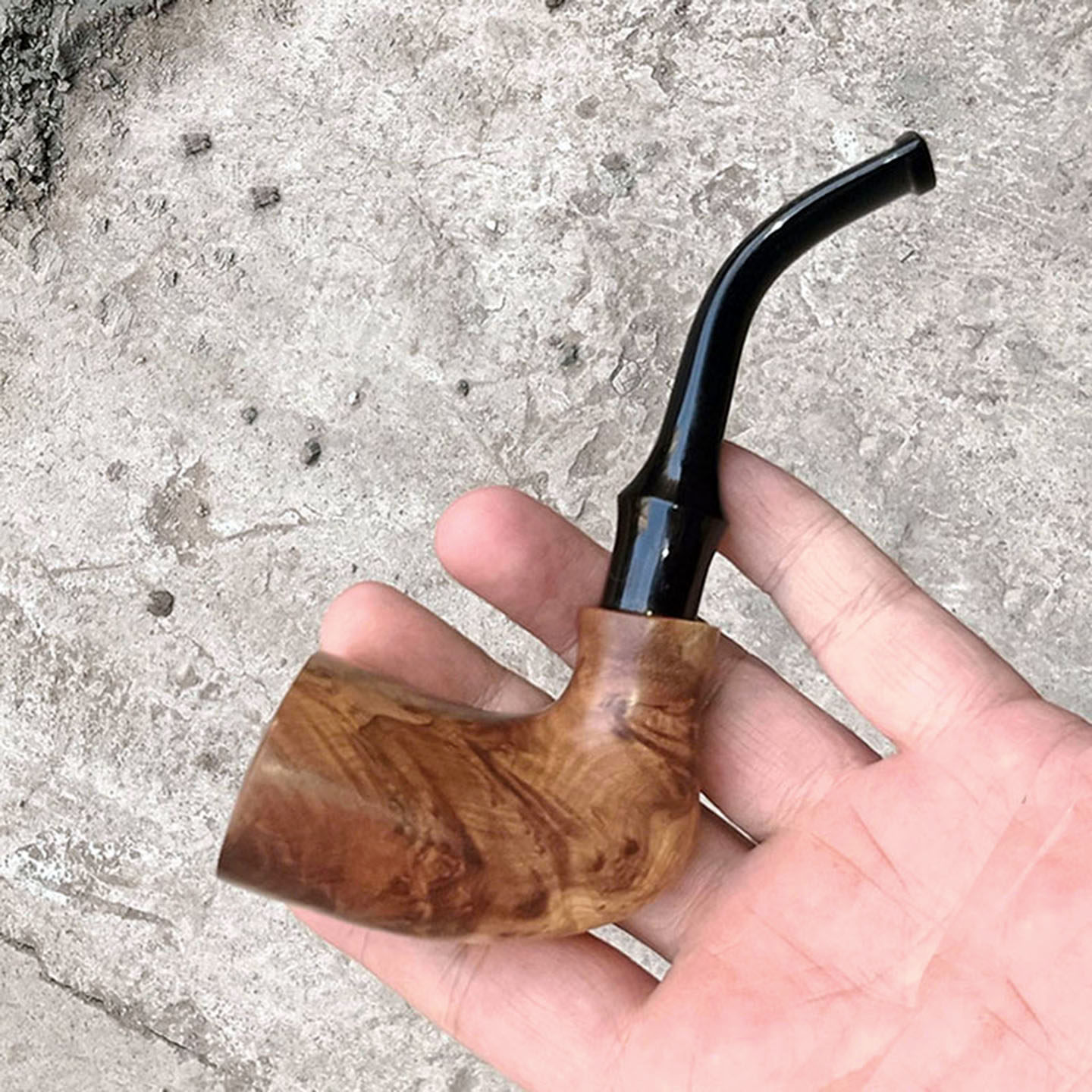 麻利疙瘩实木手工烟斗烟嘴男士老北京烟袋高级亚克力嘴非石楠木斗