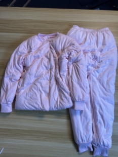 养生加厚保暖男女亲子装 手工桑蚕丝棉衣棉裤 冬季 可拆卸款 套装