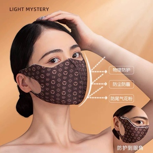 逆光之谜口罩老花防护防尘防晒防尾气花粉网红同款凹照型穿搭佩戴