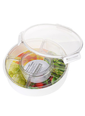 lustroware高透明塑料密封保鲜盒圆形方形分隔B-253可微波加热