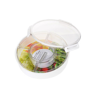 lustroware高透明塑料密封保鲜盒圆形方形分隔B-253可微波加热