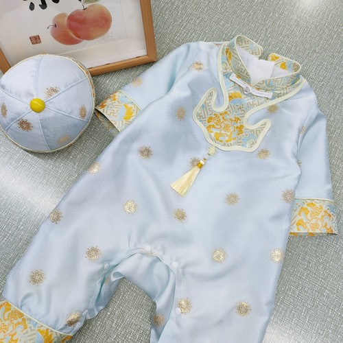婴儿满月衣服百日宴连体服