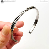 春夏街潮6时尚 可调开口银色手环 个性 新款 MMM扭曲纹手镯男女士同款