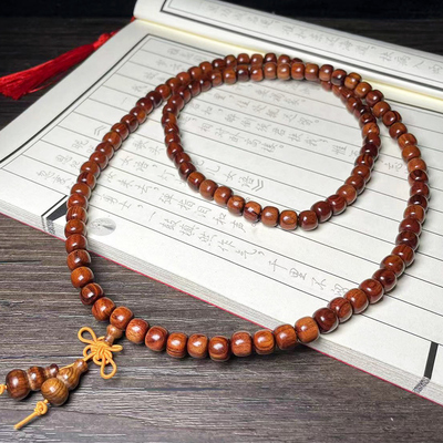 精品大叶黄花梨8mm108颗佛珠手串念珠多圈男女手链文玩手链饰品