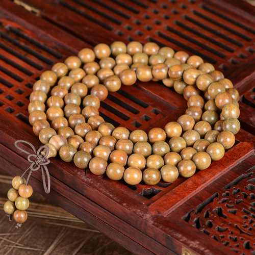 吉方圆手串木手链绿檀念珠异形