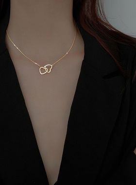 爱心项链女ins锁骨链不掉色原宿风简约百搭网红高级感小众颈链潮