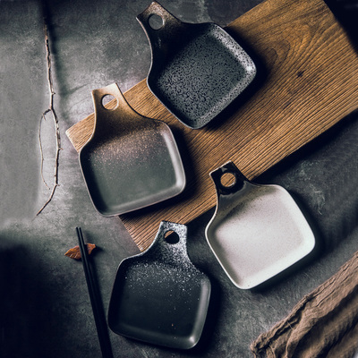 日本铲盘创意平板手柄早餐盘不对称餐盘适用于家庭，酒店和餐厅