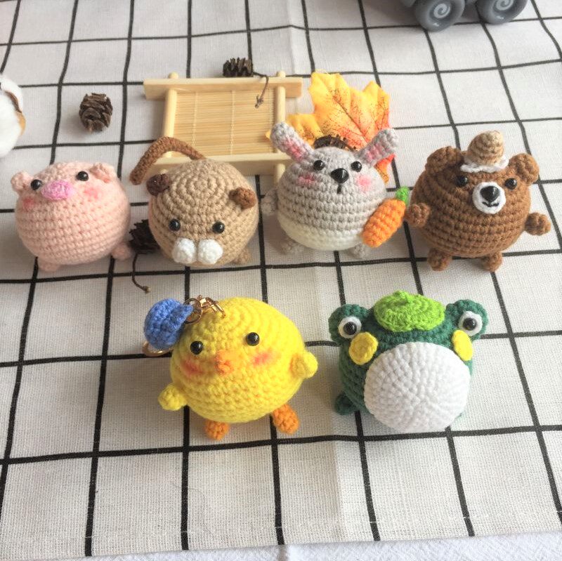 胖成球系列动物玩偶成品钥匙扣包包挂件呱太胖鸭崽小流浪包邮