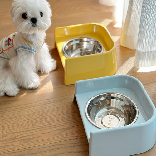 不锈钢防溅狗碗狗盆饭盆喝水碗防打翻饭桌护脊中小型犬密胺食盆