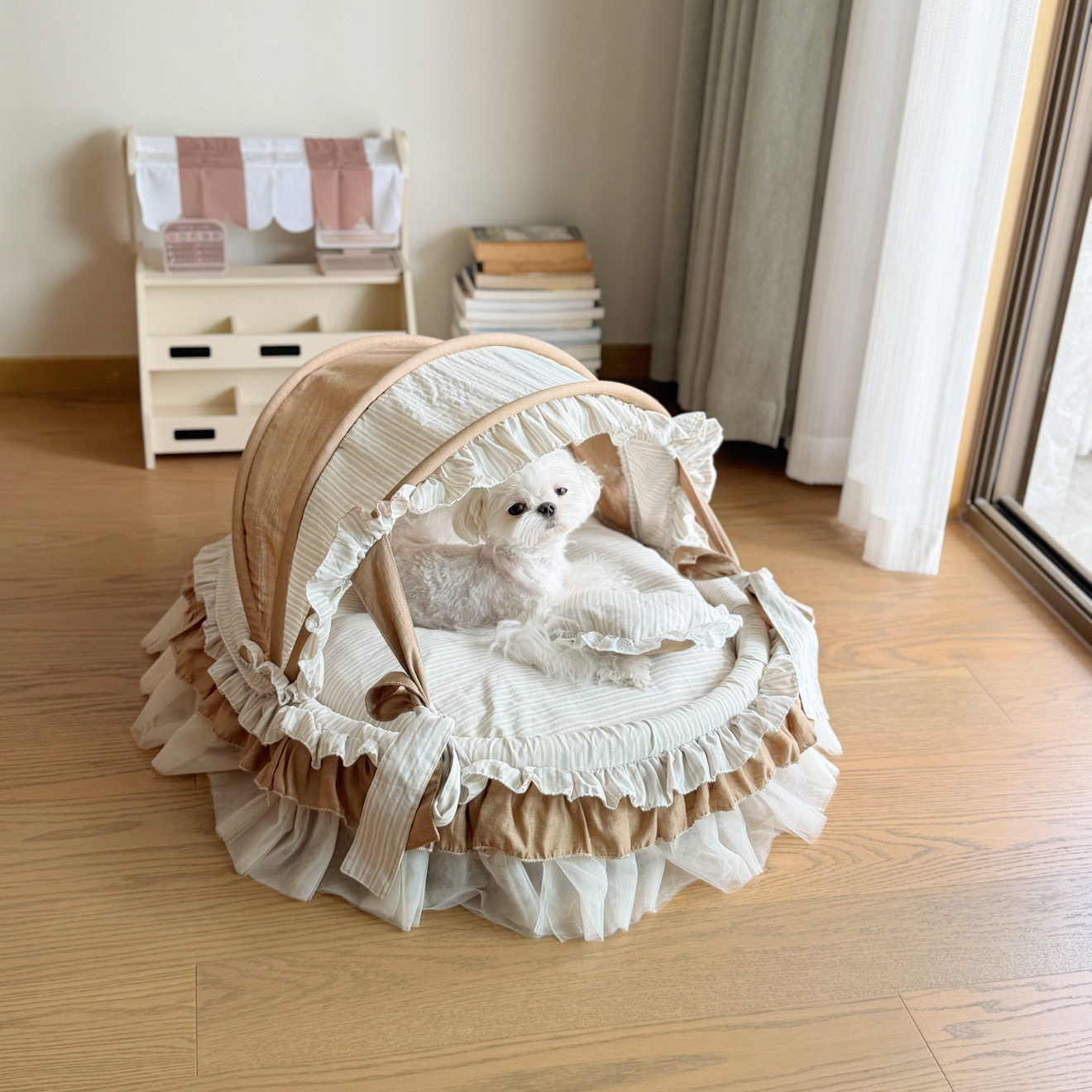 宠物公主摇篮猫窝四季可拆洗猫狗通用全棉半封闭小型犬帐篷狗窝