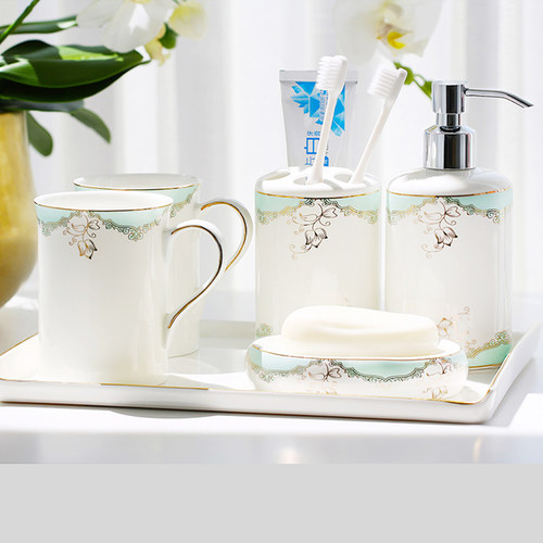 陶瓷浴室牙刷杯家用轻奢洗漱套装