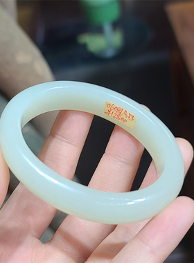 新疆和田羊脂白玉手镯 观音弥勒佛甜甜圈xx06081