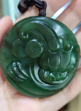 新疆和田碧玉籽料貔貅手把件项链弥勒佛观音平安无事牌ld05091