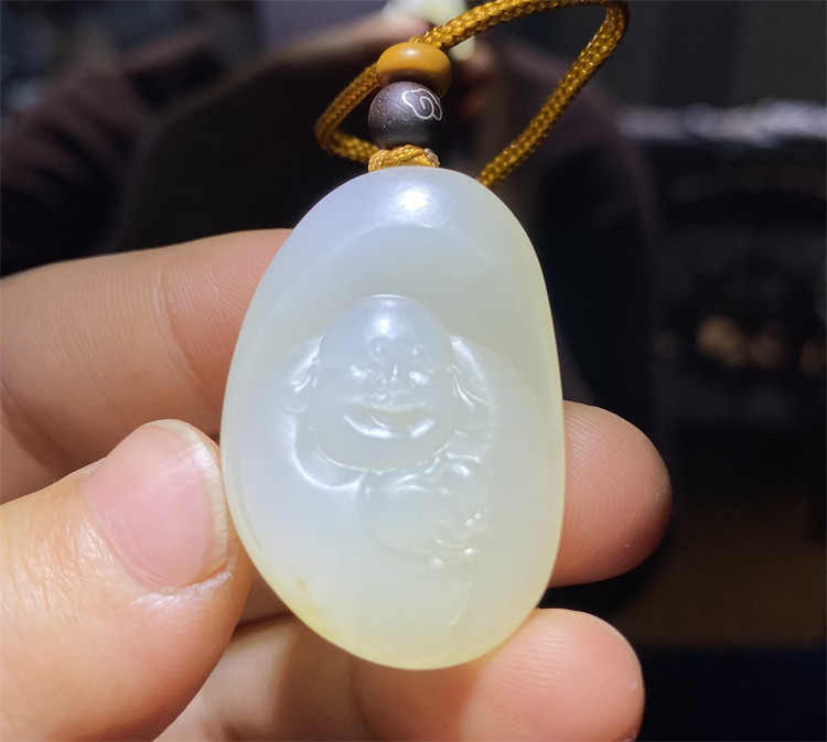 新疆和田白玉籽料佛吊坠挂件观音佛手串宝宝锁平安扣ld08050