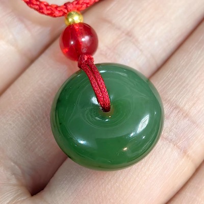 碧玉籽料平安扣 吊坠  挂件~小石头和田玉