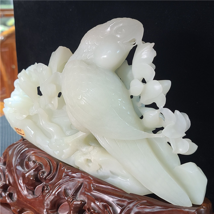 新疆和田白玉山鸟语花香大摆件 平安扣宝宝锁荷花吊坠挂件xx13094图片