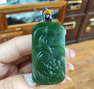 新疆和田碧玉籽料 xx02034 凤戏牡丹