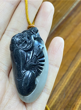 新疆   和田青花籽料挂件 钟馗xx04056