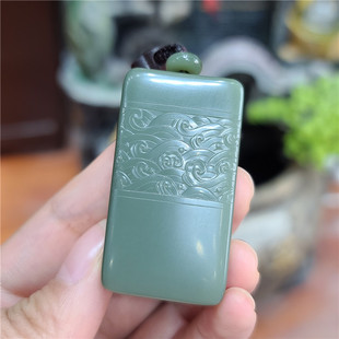 新疆和田沙枣青籽料无事牌挂件平安扣平安无事牌弥勒观音bxx19032