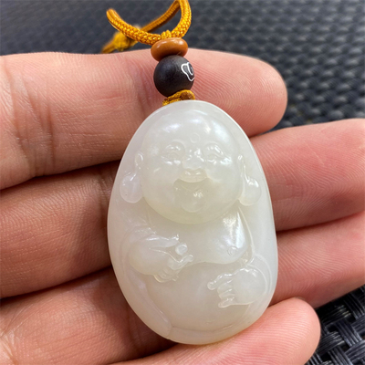 新疆和田白玉籽料佛挂件吊坠宝宝
