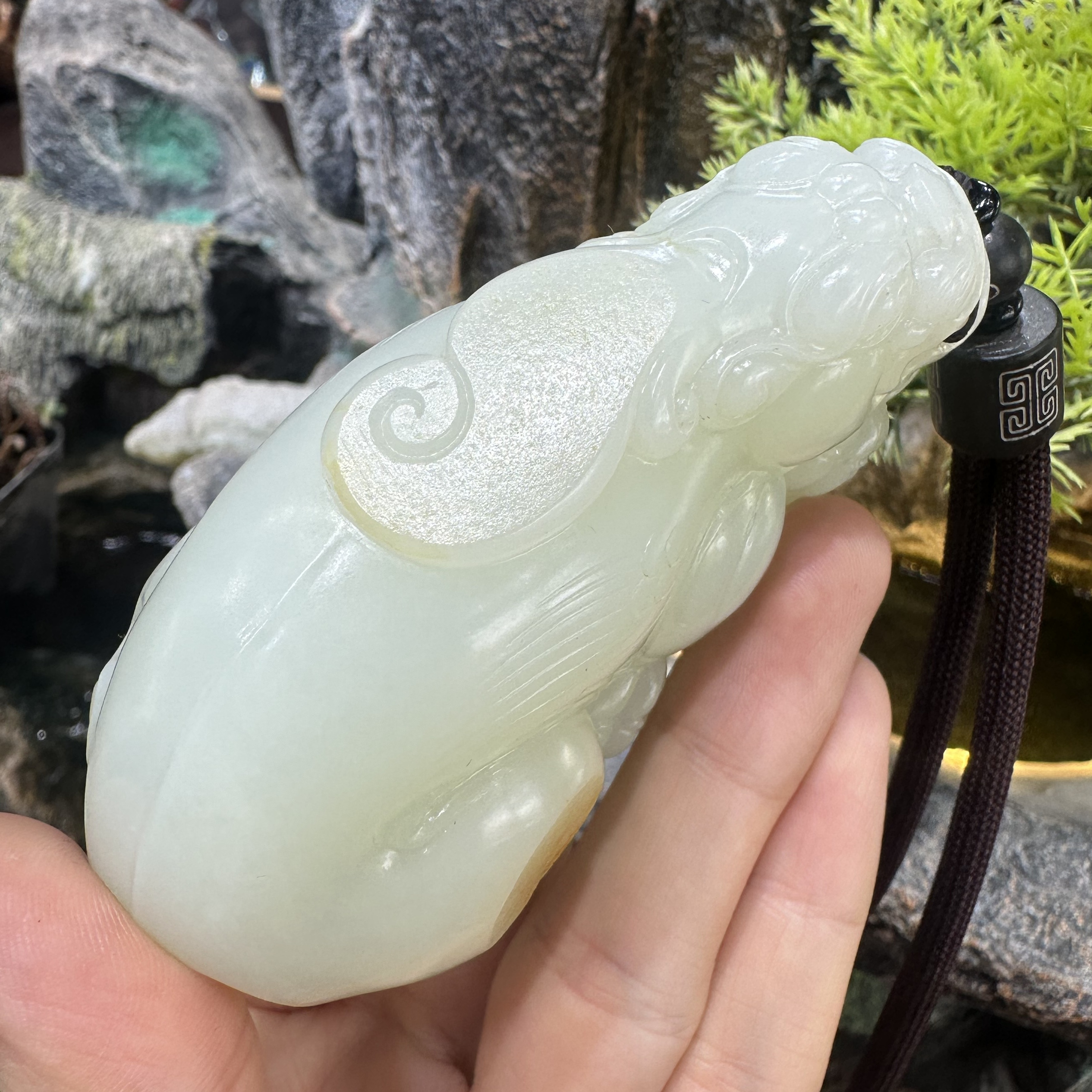 新疆和田白玉籽料貔貅手把件挂件吊坠平安扣xx12059