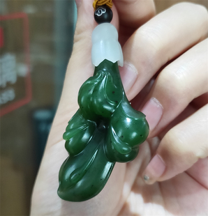 新疆和田碧玉籽料玉兰花吊坠挂件花鸟虫鱼吊坠XX02048-XX02049