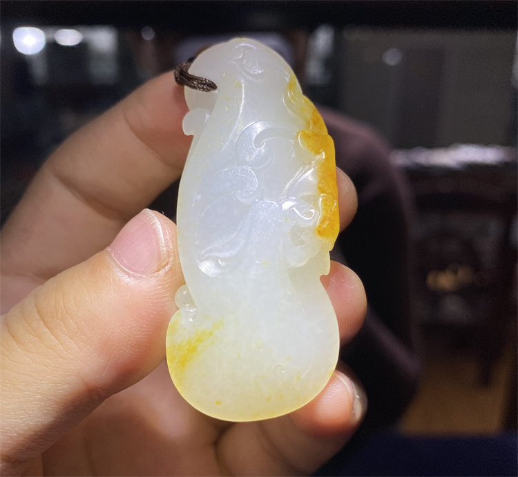 新疆和田白玉籽料挂件 洒金皮 吊坠 百鸟之王 凤凰  ld 05068