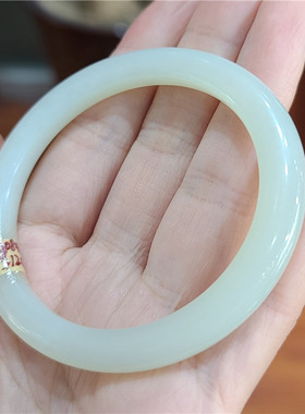 新疆和田白玉山料手镯观音挂件手把件平安无事牌xx06084